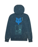 The Fox Mens Throttle Oversized Fleece Pullover Hoodie in Dark Vintage