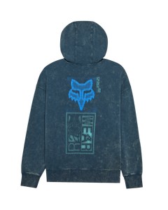 The Fox Mens Throttle Oversized Fleece Pullover Hoodie in Dark Vintage