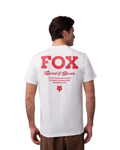 The Fox Mens Speed & Service Prem Tee in Optic White