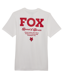 The Fox Mens Speed & Service Prem Tee in Optic White