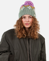 The Barts Womens Curley Beanie in Pale Army