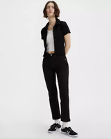 The Levi's® Womens 501® Cropped Jeans in Black Sprout