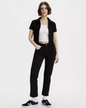 The Levi's® Womens 501® Cropped Jeans in Black Sprout