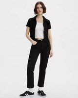 The Levi's® Womens 501® Cropped Jeans in Black Sprout