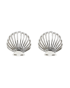 The Pura Vida Delicate Shell Stud Earrings in Silver