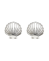 The Pura Vida Delicate Shell Stud Earrings in Silver