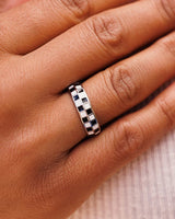 The Pura Vida Checkerboard Ring in Black & White