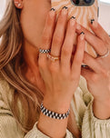 The Pura Vida Checkerboard Ring in Black & White