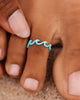 The Pura Vida Enamel Delicate Wave Toe Ring in Turquoise