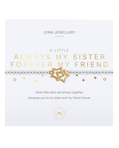 A Little Always My Sister Bracelet in Silver & Gold