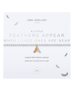 A Little Feathers Appear When Loved Ones Are Near Bracelet in Silver & Gold