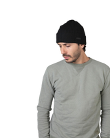 The Barts Mens Wilbert Turnup Beanie in Black