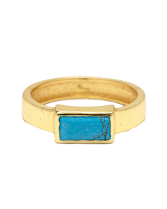 The Pura Vida Tulum Turquoise Ring in Gold