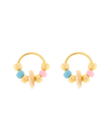 The Pura Vida Seed Bead & Shell Stud Earrings in Gold