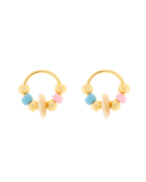 The Pura Vida Seed Bead & Shell Stud Earrings in Gold