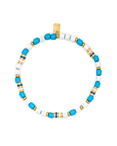 The Pura Vida World Water Day Mixed Bead Bracelet in Gold