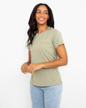 The Born by the Sea Womens Cornwall T-Shirt in Pistachio