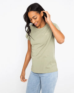 The Born by the Sea Womens Cornwall T-Shirt in Pistachio