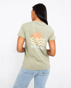 The Born by the Sea Womens Cornwall T-Shirt in Pistachio