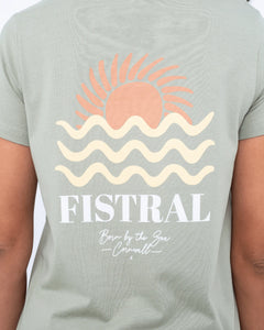 The Born by the Sea Womens Cornwall T-Shirt in Pistachio