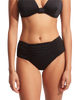 The Seafolly Womens Collective Gathered Front Retro Bikini Bottoms in Black