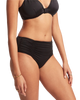 The Seafolly Womens Collective Gathered Front Retro Bikini Bottoms in Black