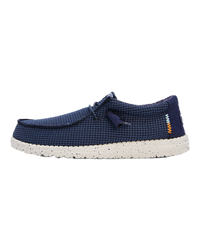 The Hey Dude Shoes Mens Wally Sport Mesh Shoes in Navy