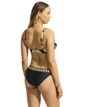 The Seafolly Womens Kasbah Reversible Hipster Bikini Bottoms in Black