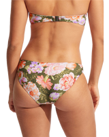 The Seafolly Womens Paradise Garden Reversible Bikini Bottoms in Avocado