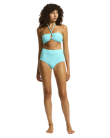 The Seafolly Womens Oasis High Waisted Bikini Bottoms in Atoll