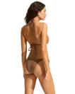 The Seafolly Womens Sea Dive Tie Side Rio Bikini Bottoms in Bronze