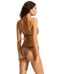 The Seafolly Womens Sea Dive Tie Side Rio Bikini Bottoms in Bronze