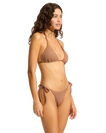 The Seafolly Womens Sea Dive Tie Side Rio Bikini Bottoms in Bronze