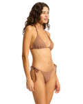 The Seafolly Womens Sea Dive Tie Side Rio Bikini Bottoms in Bronze