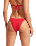 The Seafolly Womens Sea Dive Tie Side Rio Bikini Bottoms in Chilli Red