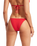 The Seafolly Womens Sea Dive Tie Side Rio Bikini Bottoms in Chilli Red