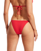 The Seafolly Womens Sea Dive Tie Side Rio Bikini Bottoms in Chilli Red