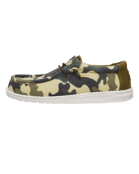 The Hey Dude Shoes Mens Wally Washed Camo Shoes in Camo