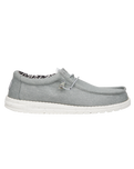 The Hey Dude Shoes Mens Wally Canvas Shoes in Light Grey