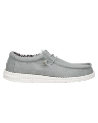 The Hey Dude Shoes Mens Wally Canvas Shoes in Light Grey