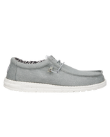 The Hey Dude Shoes Mens Wally Canvas Shoes in Light Grey