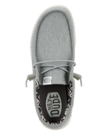 The Hey Dude Shoes Mens Wally Canvas Shoes in Light Grey