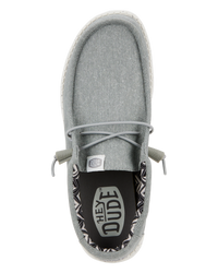 The Hey Dude Shoes Mens Wally Canvas Shoes in Light Grey