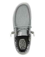 The Hey Dude Shoes Mens Wally Canvas Shoes in Light Grey