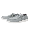 The Hey Dude Shoes Mens Wally Canvas Shoes in Light Grey