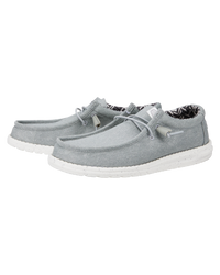 The Hey Dude Shoes Mens Wally Canvas Shoes in Light Grey