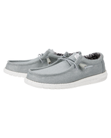 The Hey Dude Shoes Mens Wally Canvas Shoes in Light Grey