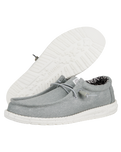 The Hey Dude Shoes Mens Wally Canvas Shoes in Light Grey