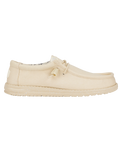 The Hey Dude Shoes Mens Wally Canvas Shoes in Stone White