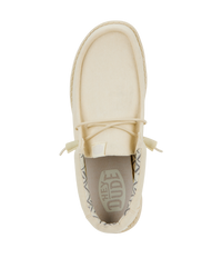 The Hey Dude Shoes Mens Wally Canvas Shoes in Stone White